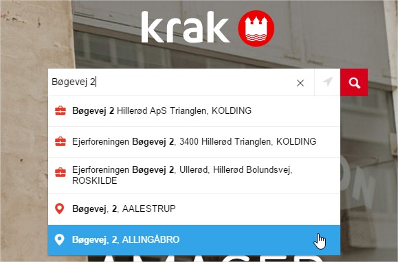 Krak adresse telefonnummer person